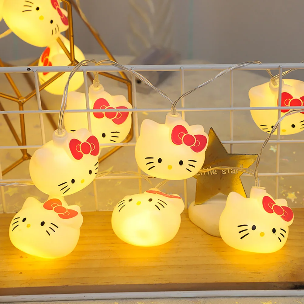 Sanrio HelloKitty LED Lights String Anime Lamp Strip Modelling Room Decoration Atmosphere Lamp Lights String Parties Accessories