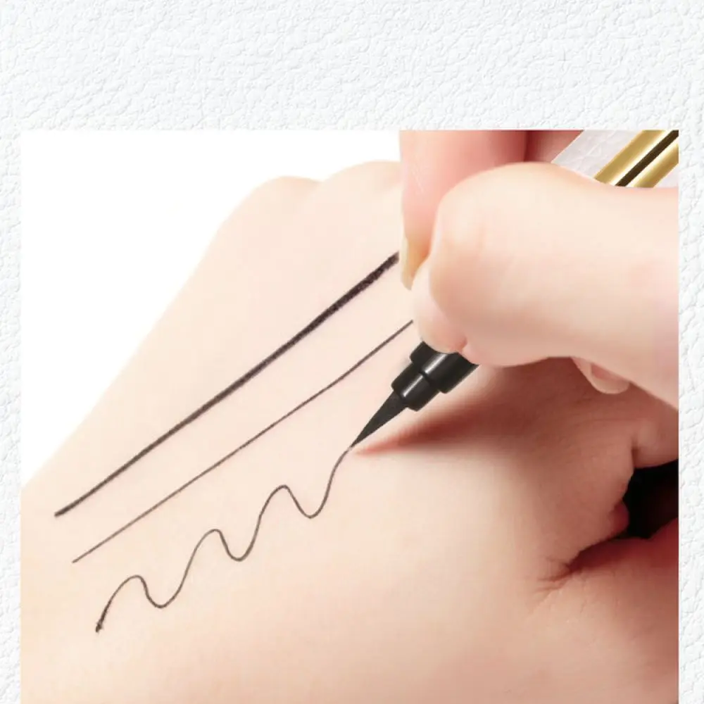 For Hanru Eyeliner Pen Waterproof Smudge Proof Long Lasting Smooth Precise Brush Tip Black Eye Makeup Beauty Tool
