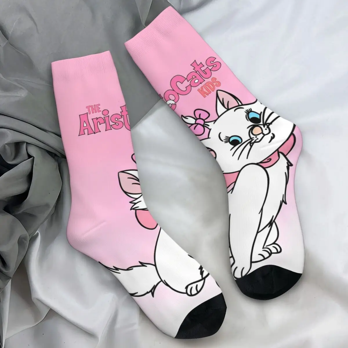 

Marie Cat Cartoon Stockings Pattern Leisure Socks Autumn Anti Skid Socks Unisex Men Running Soft Socks