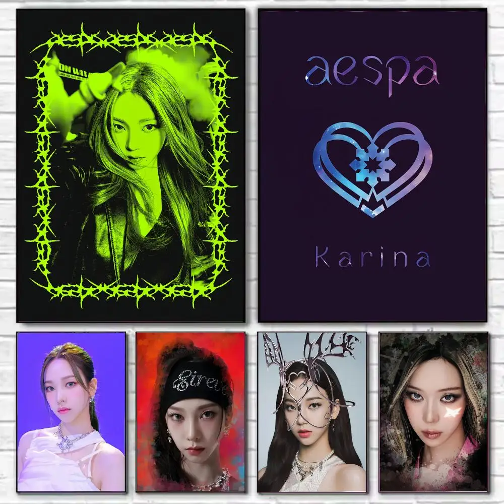 Singer k-Karina Poster HD Art Decorative Wall Art Waterproof Home Décor for Living Room Bedroom Café Stylish Gift