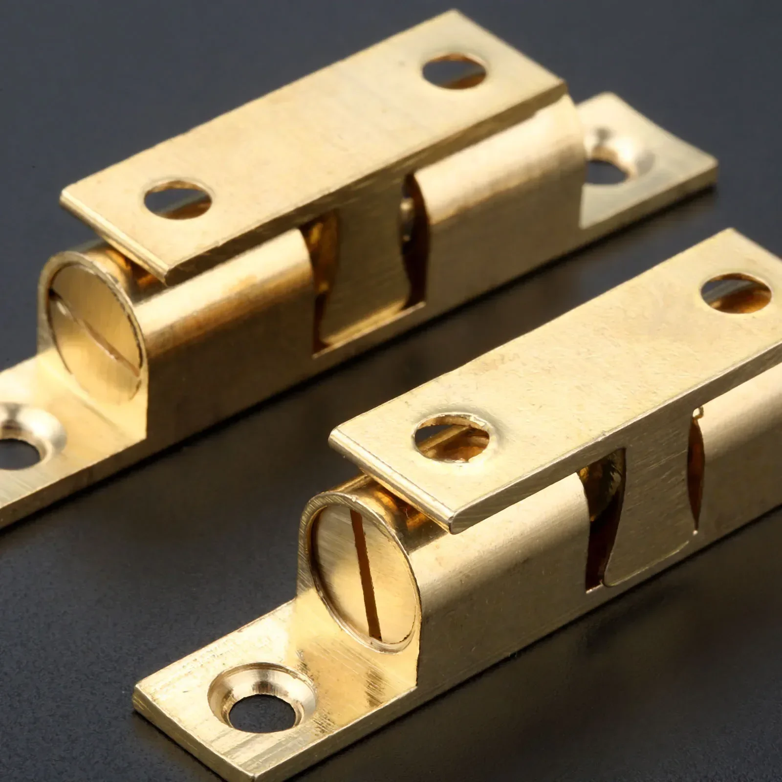 4 قطعة 70 مللي متر النحاس مزدوجة الكرة الصيد خزانة مزلاج الباب جميع النحاس اللمس الخرز قفل الباب الربيع كليب خزانة الباب المصيد