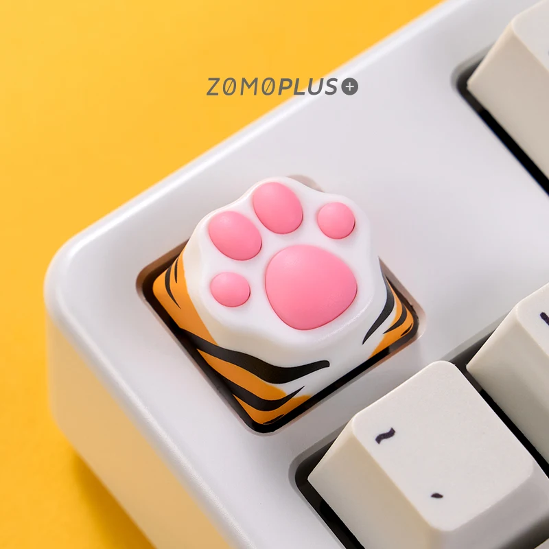 ZOMO PLUS Cute Cat Paw Keycap ABS & Silicon Artisan Keycap for Gaming Mechanical Keyboard DragonLi Leopard Cat Ragdoll Tiger