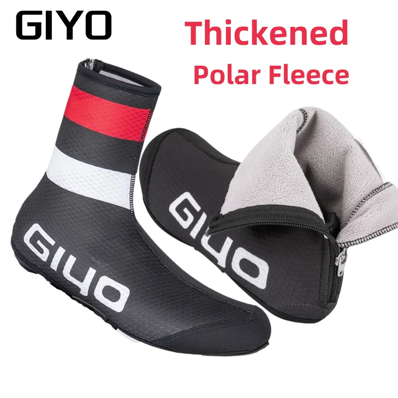 GIYO Cycling Shoe Cover Winter Thickened Polar Fleece to Keep Warm MTB Road Bike Wind/Dust Proof Outdoor Riding Equipment