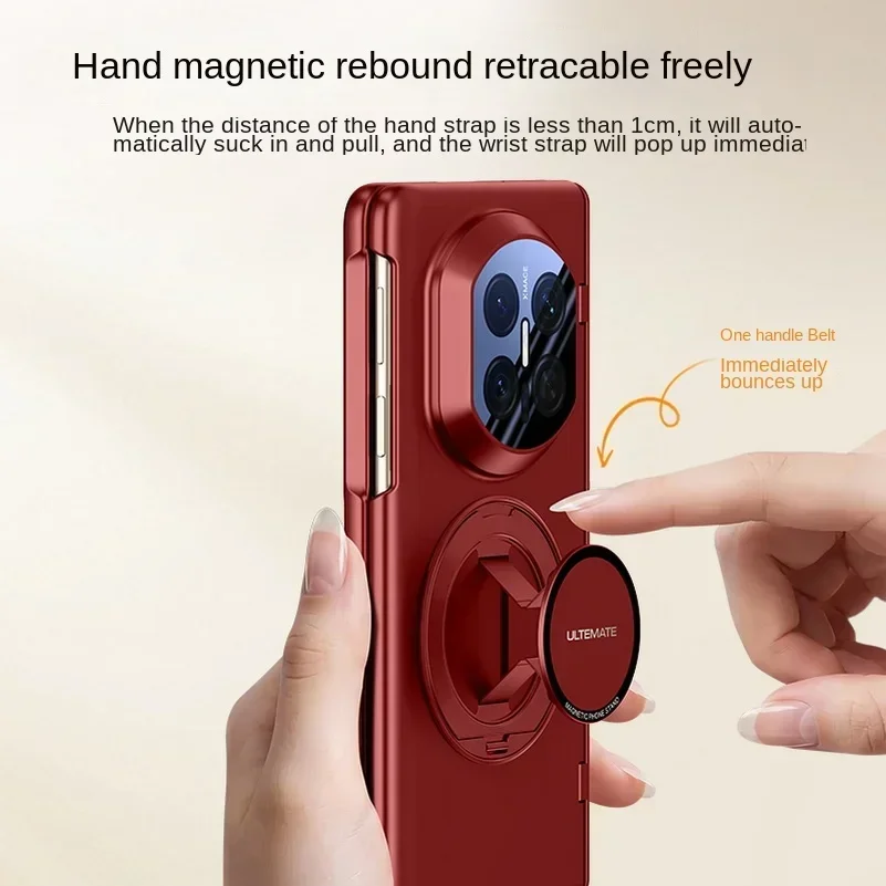 

for Huawei Mate X7 with Metal Magnetic Rotating Stand and Screen Glass Protector Hand-Triggered Bounce Phone Case