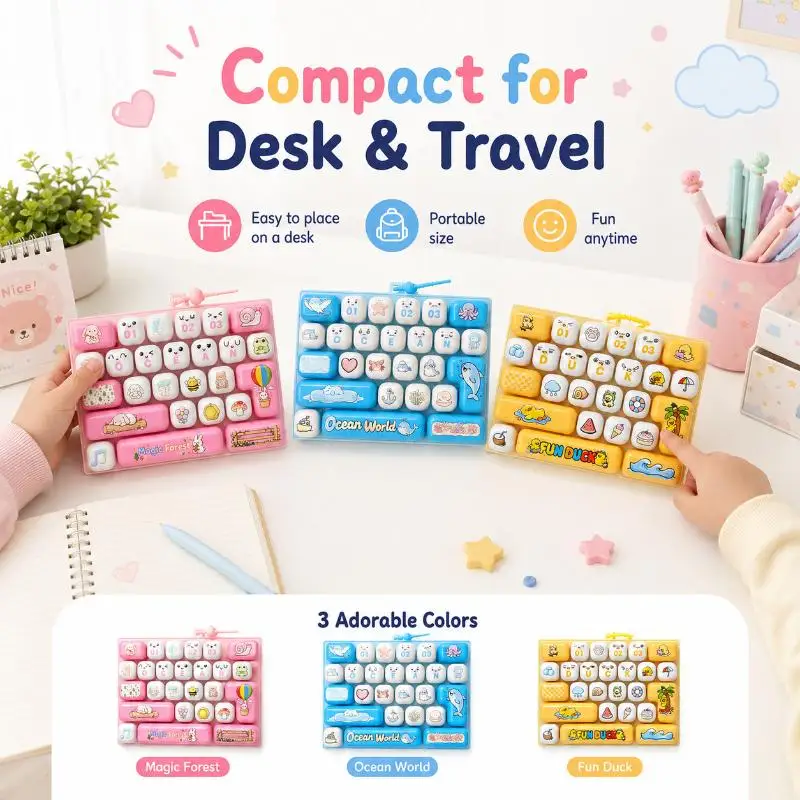26 Key KeyCap Keychain Fidget Keycap Clicker Keyboard Click Button Keyring Cute Keyboard Keycap Pendant Charms