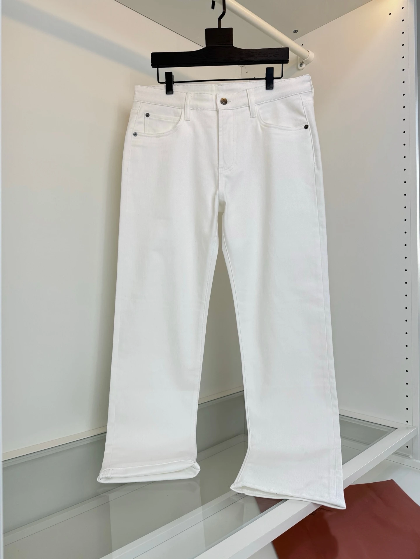 

Italian Style Men's Slim Fit Jeans Pure Color Summer New Arrival Small Foot Long Pants Casual Comfortable mid Waist Zipper