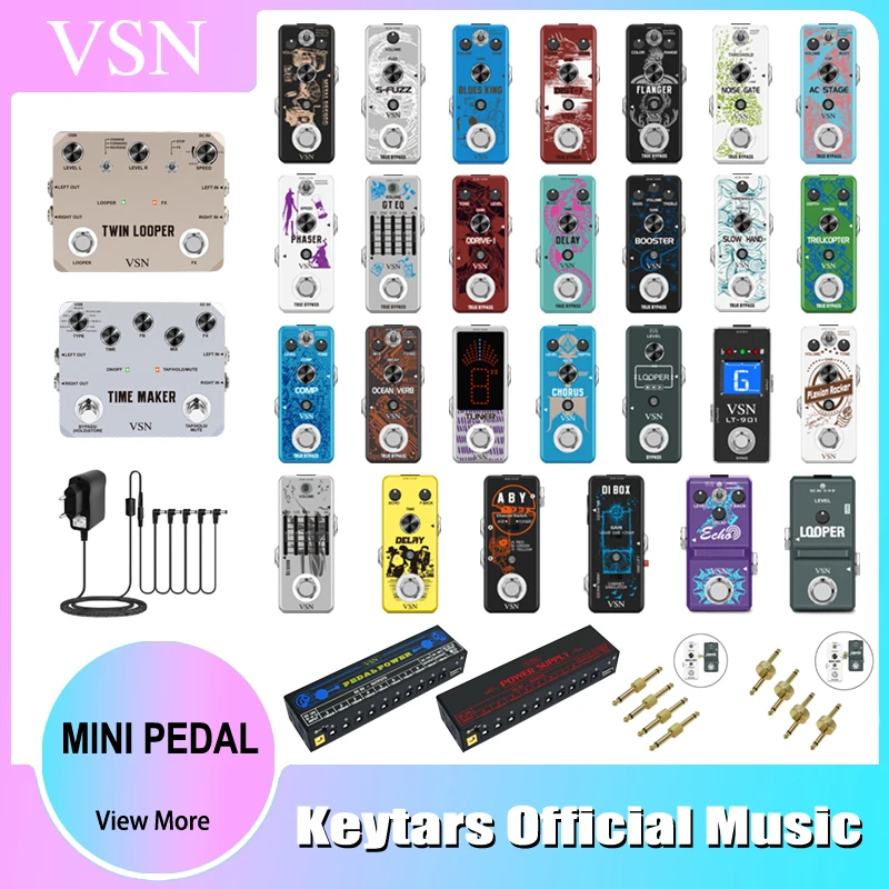 

VSN Guitar Effect Pedals Noise Gate Distortion Overdrive Delay Flanger Phaser Chorus Compressor Analog Series Pedals