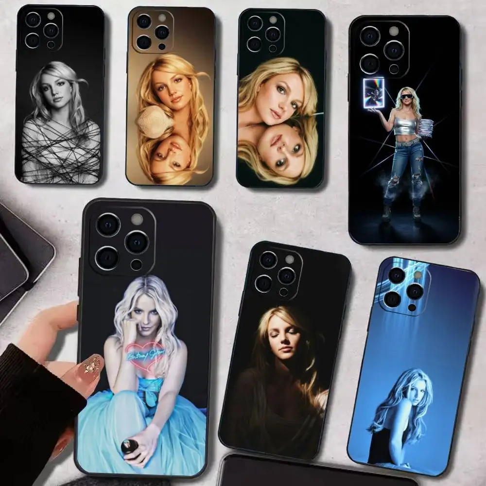 

C-Charming B-Britney S-Spears Phone Case For iPhone17,16,15,14,13,12,11 Plus,Pro Max Soft Black Cover