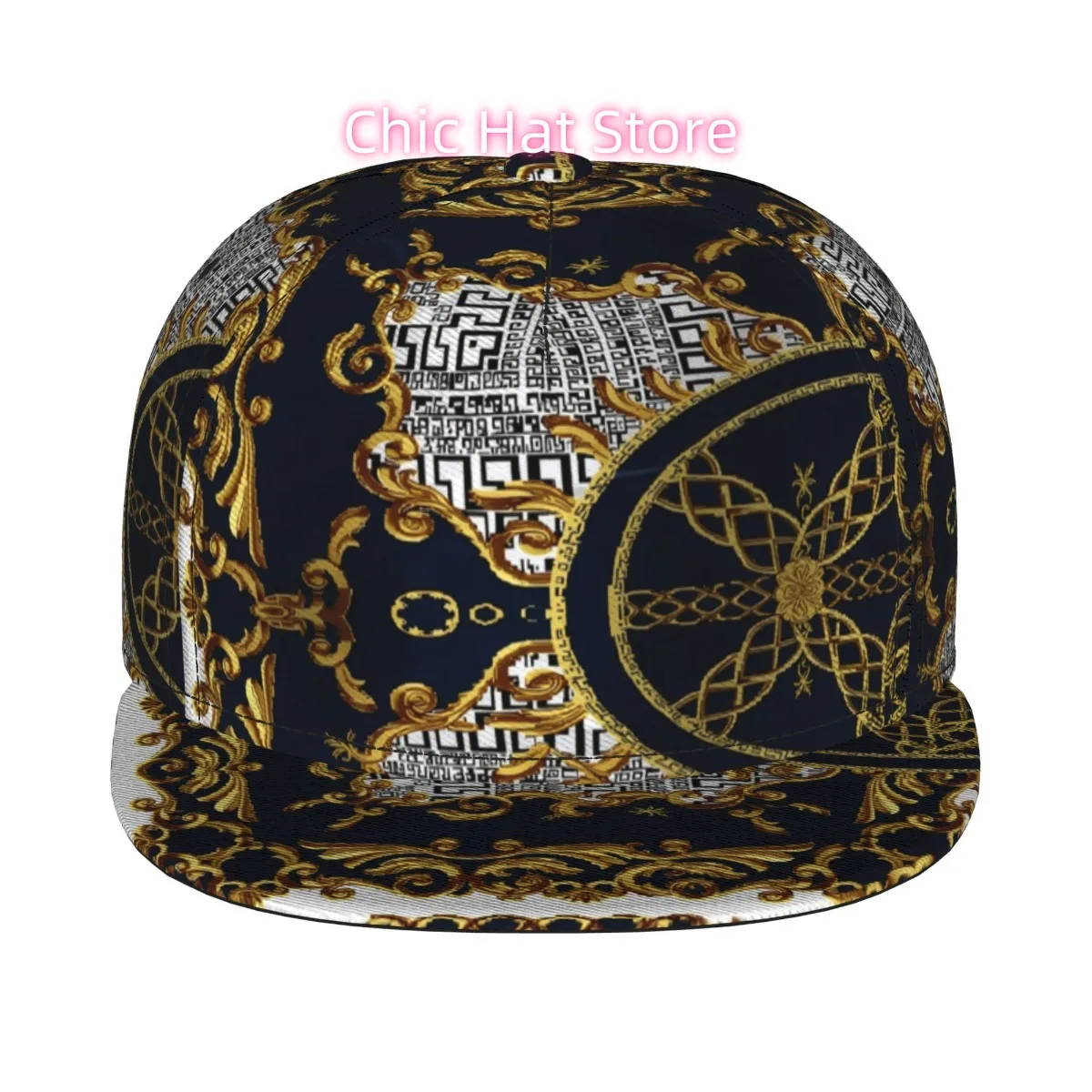 3D Full Print Flat Bill Snapback Hat for Men Women Adjustable Hip Hop Style Trendy Digital Print Baseball Cap Breathable Lightwe