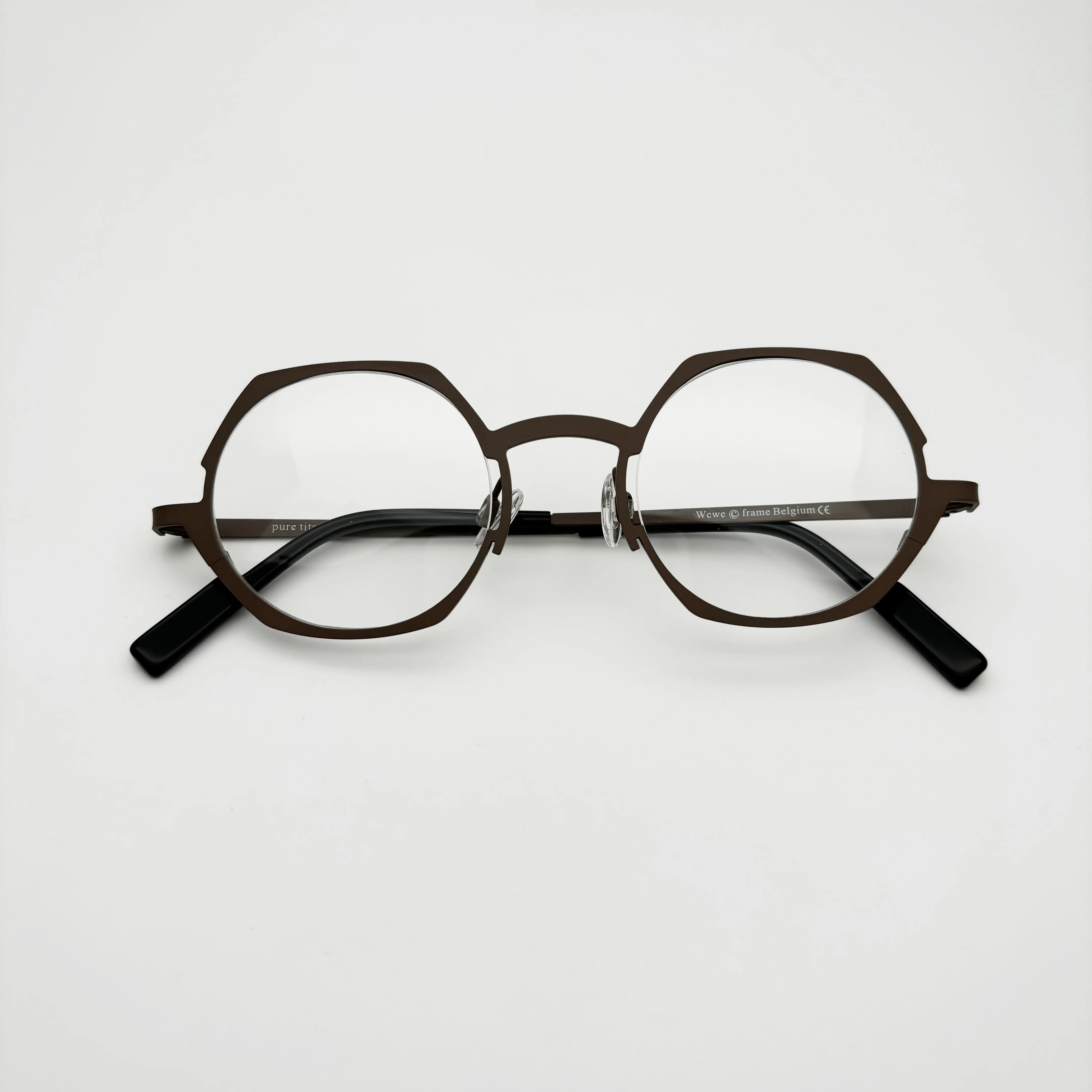 Wcwe Belight البصرية بلجيكا الهندسة غير النظامية شكل التيتانيوم النظارات إطار مشهد الرجال النساء النظارات