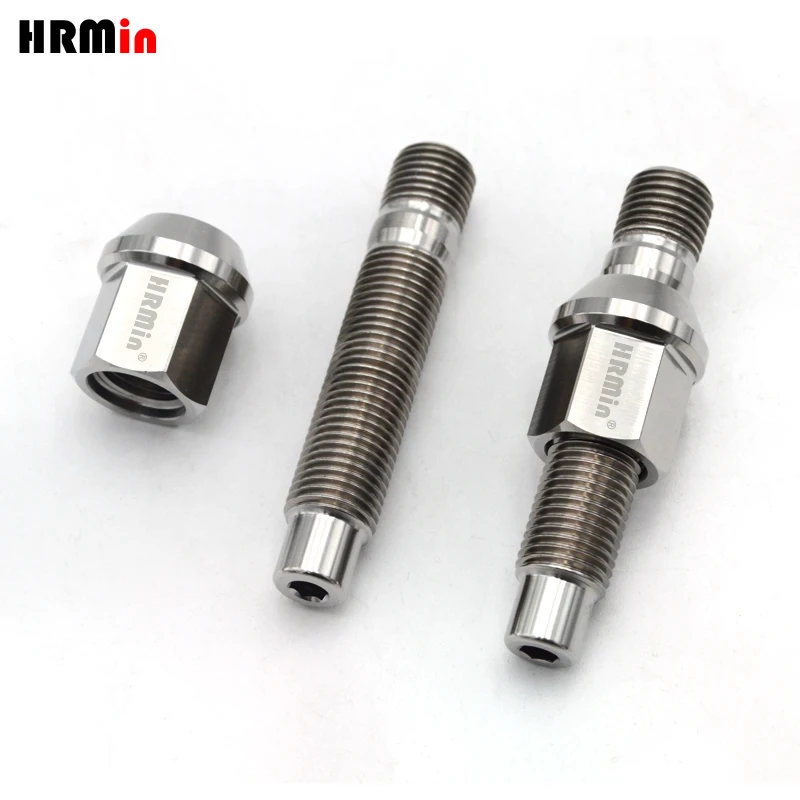 

HRMin 10.9 grade Gr.5 titanium 20pcs wheel stud M14*1.5*78mm with 20pcs wheel nut M14*1.5*27mm for Refitted VW AUDI