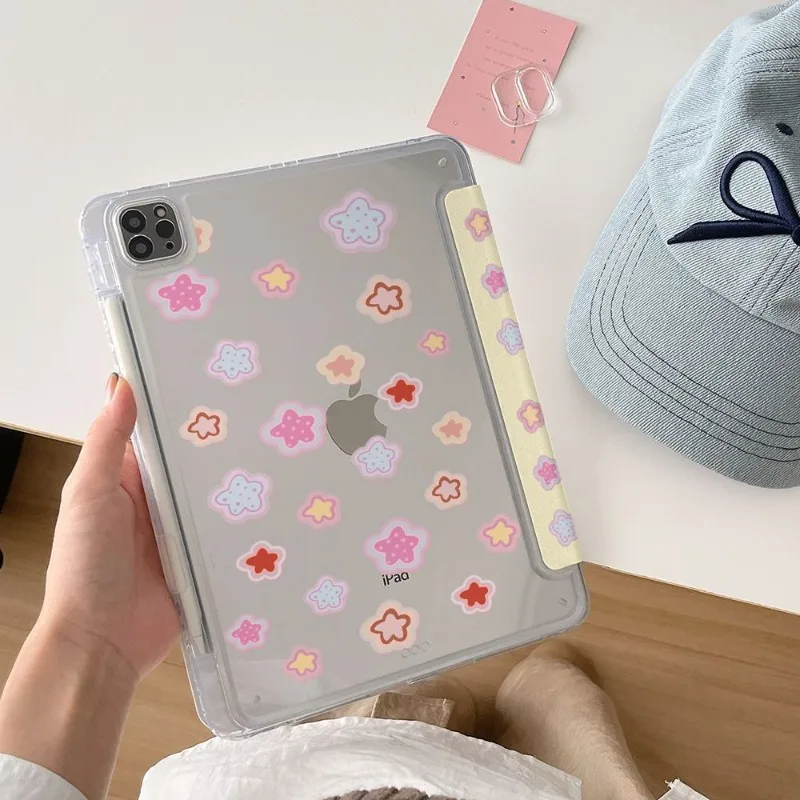 Striped Star Shockproof 3+Y Fold Tablet Cover for IPad Air 6 Case IPad 10th Gen Air 4/5th 10.9 Pro 11 2022 IPad 10.2 7th 9th 8th