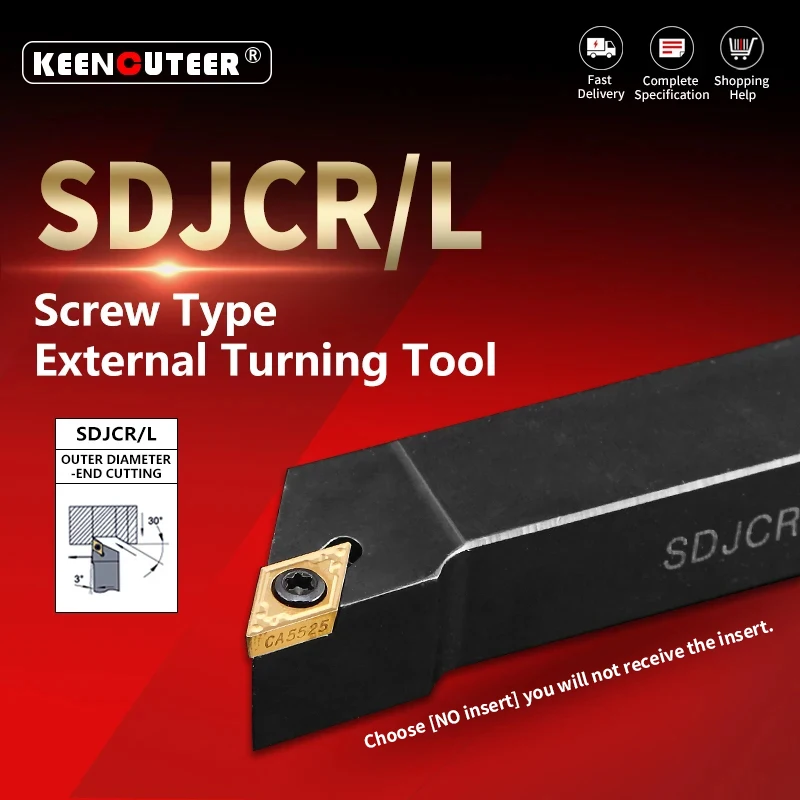 

SDJCR1212 SDJCR1616 SDJCR2020 SDJCR2525 SDJCR3232 External Turning Tool SDJCR SDJCL Lathe Bar Turning Holder CNC Cutter Bar