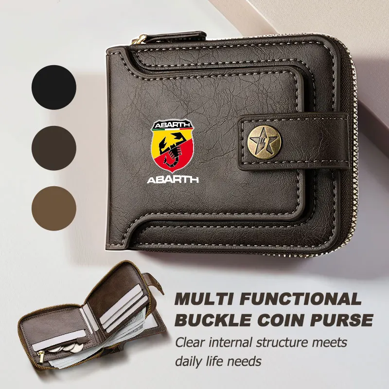 Retro Driving Documents Card Credit Holder License Purse Wallet For Abarth Fiat Grande Punto Tipo Stilo Ducato Palio 500x