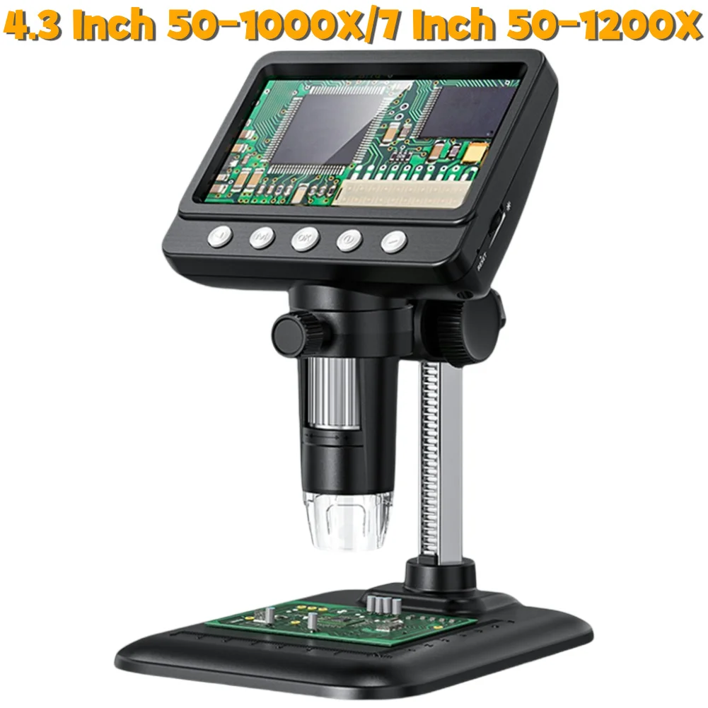 7 Inch IPS Screen Soldering Microscope 8LED Adjust Light Electronic Microscope 5MP HD Lens Electronic HD Magnification Endoscope