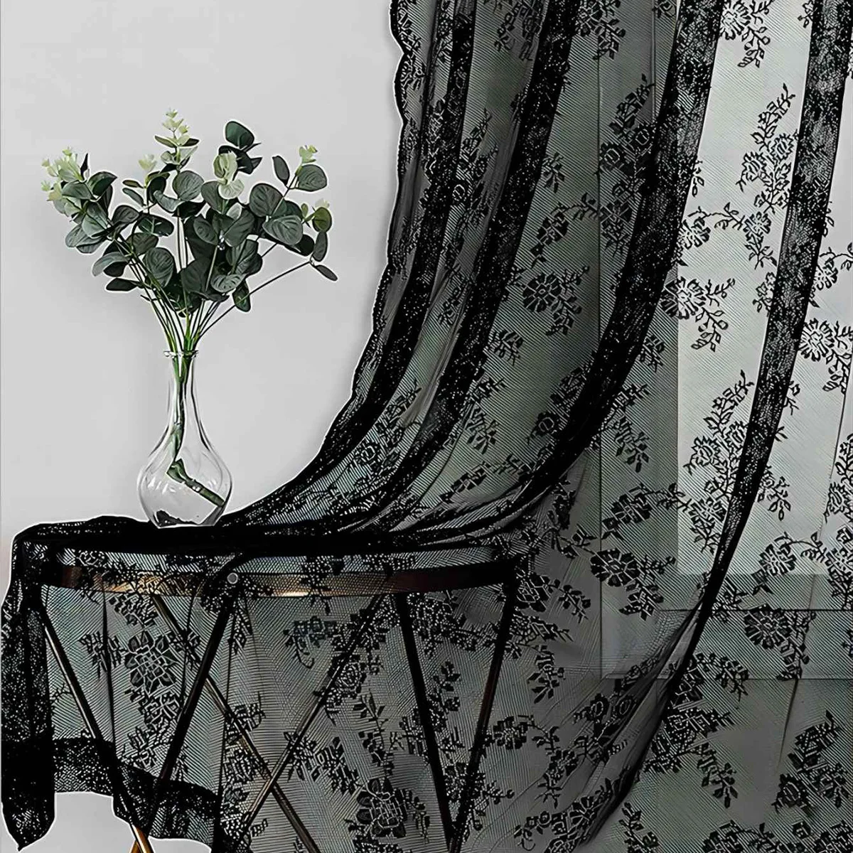 French Retro Lace Semi-blackout Curtains for Living Room Lace German Curtain Rod Pocket Window Screens Romantic Sheer Tulle Yarn