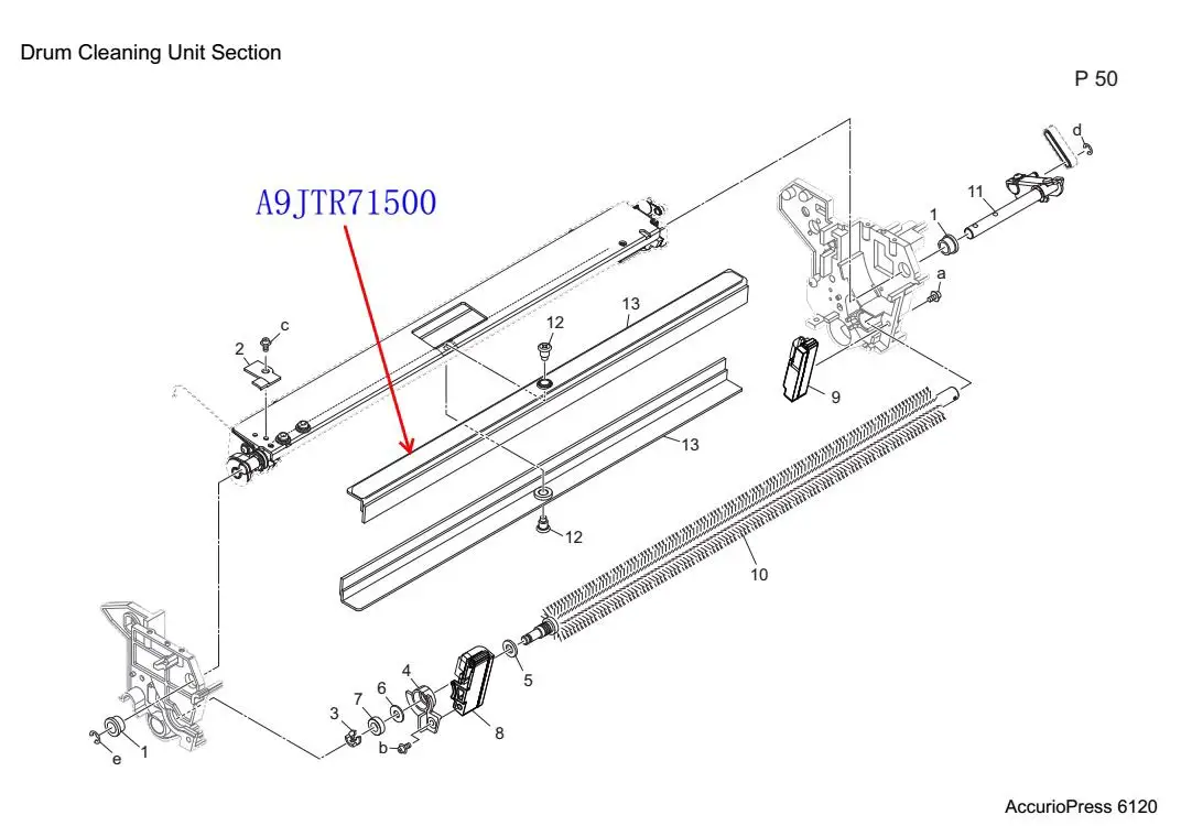 

A9JTR71500 Оригинальное лезвие для чистки барабана для Konica Minolta AccurioPress 6120 6136