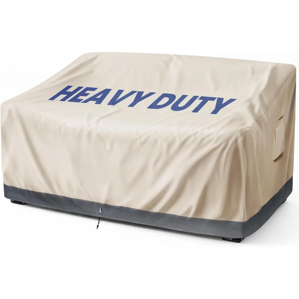 غطاء أريكة خارجي شديد التحمل بمقعدين مقاوم للماء - أغطية أثاث الفناء مع فتحة تهوية، مقعد أريكة خارجي