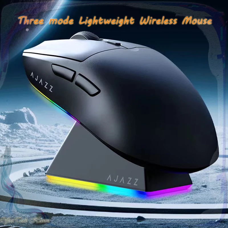 

AJAZZ AJ139 Max Three mode Lightweight Gaming Chipset Wireless Mouse PAW3395 2.4GHz Wireless Bluetooth 5.0 Wired 26000DPI Mouse