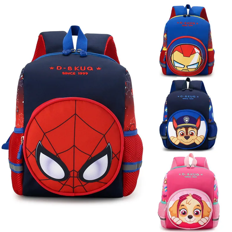 Spiderman Backpacks Cartoon Student School Bag 3d Stereo Kindergarten Super Heroes Backpack Children\'s Travel Bag for Kids Gifts