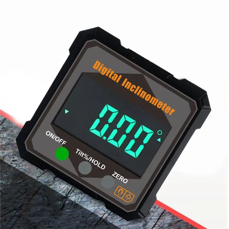 أدوات النجارة مقياس الميل الرقمي زاوية مكتشف 4-Sided مقياس الميل بالليزر المغناطيسي IP54 مقاوم للماء #2