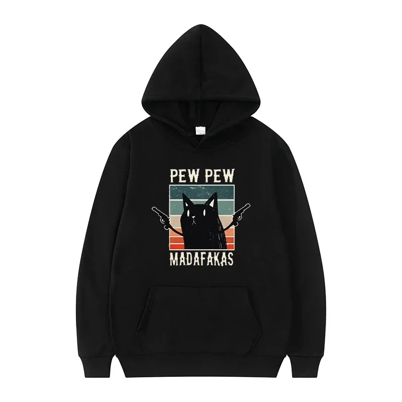 Pew Pew Madafaks Cute Funny Printed Sweatshirt Men's Autumn and Winter Hooded Fashion Hoodie Fashionable Casual Sportswear