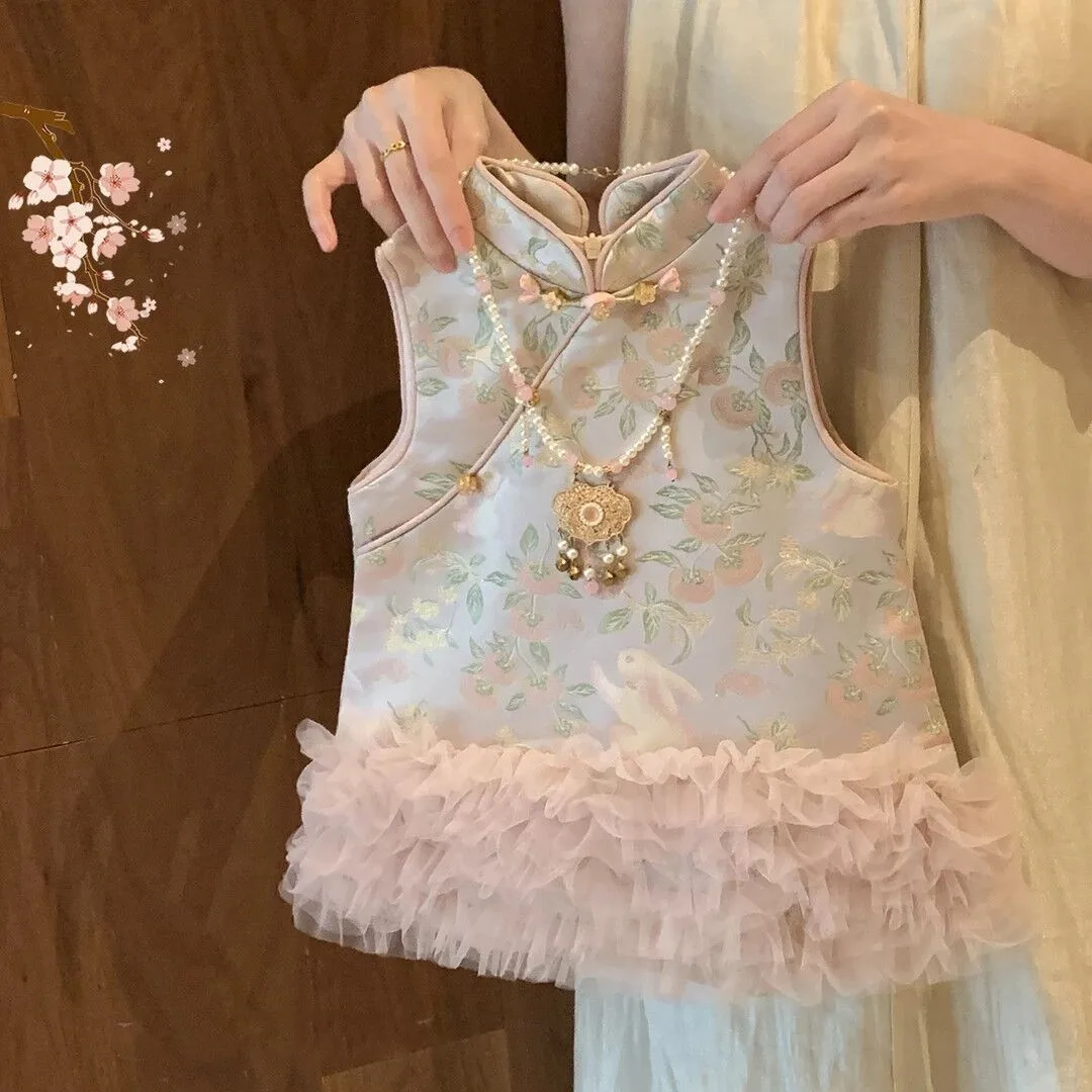 

Baby Girls Dress Spring and Autumn Children's Chinese Style Dress New Year Dress Princess Dress Cheongsam