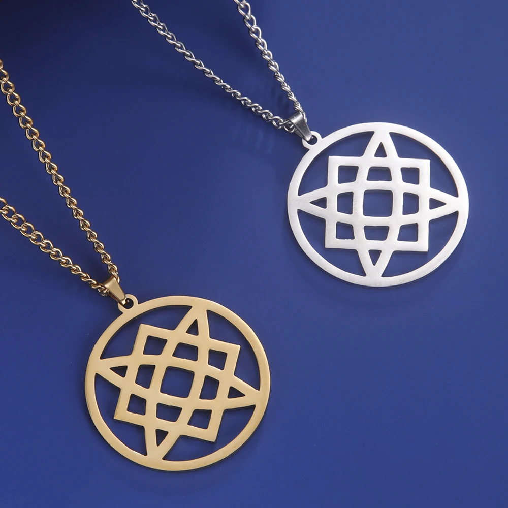Dawapara Octagram Necklace Star of Ishtar Inanna Goddess Assyrian Star Pendant Stainless Steel  Ancient Greek Mythology Jewelry