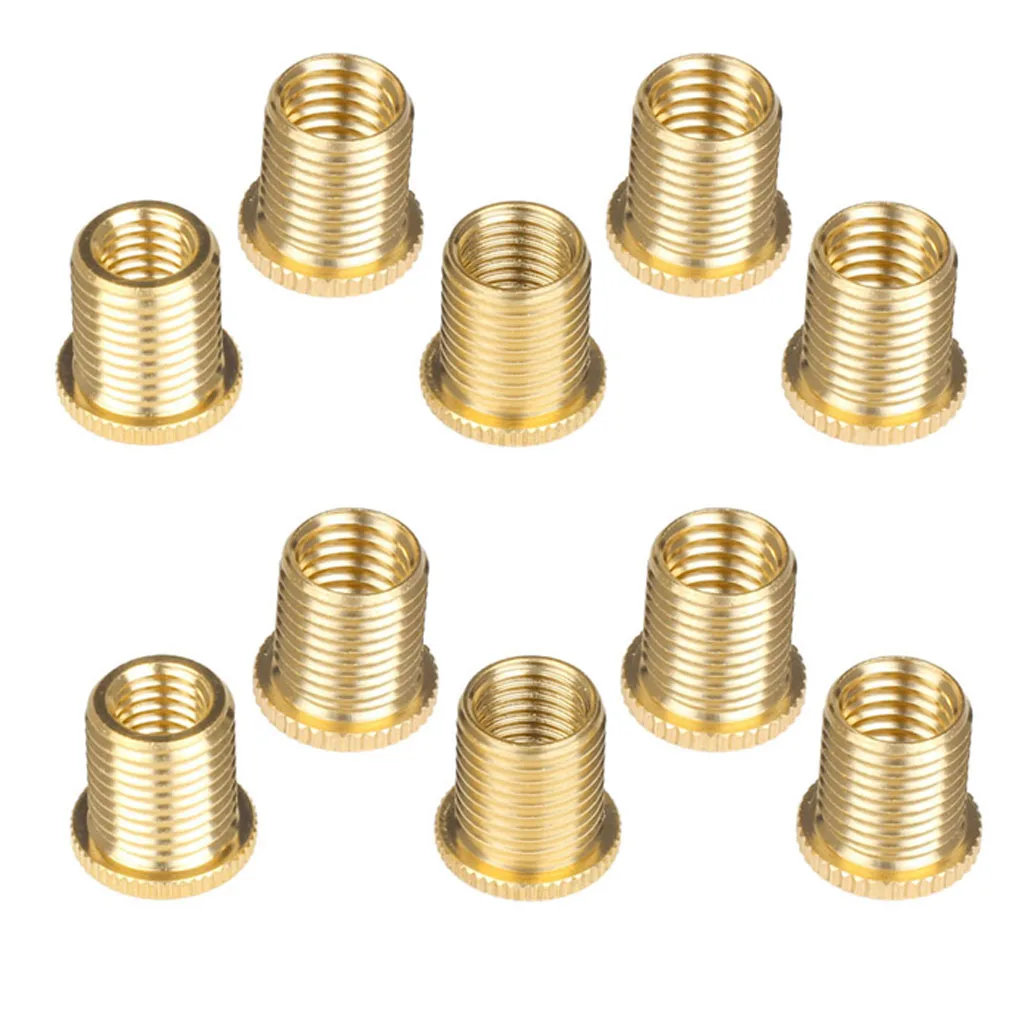 Pack of 10 Universal Gear Knob Adapter Nuts Insert Set M10x1.25 Gold