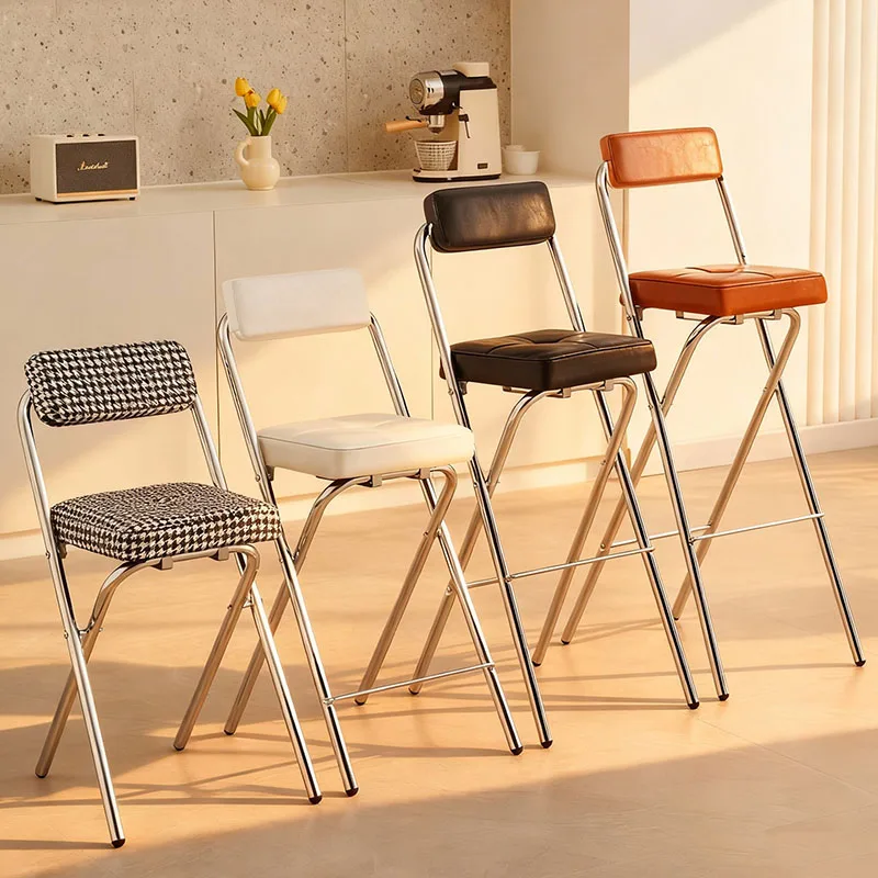 

Folding Wishbone Bar Chairs Restaurant Minimalist Aluminum Comfortable Barstools Aesthetic Counter Banqueta Salon Furniture