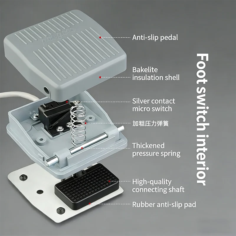 FS-201 VFS-201 Foot Switch Series Foot Switch Pedal Foot Control Switch 250V 10A