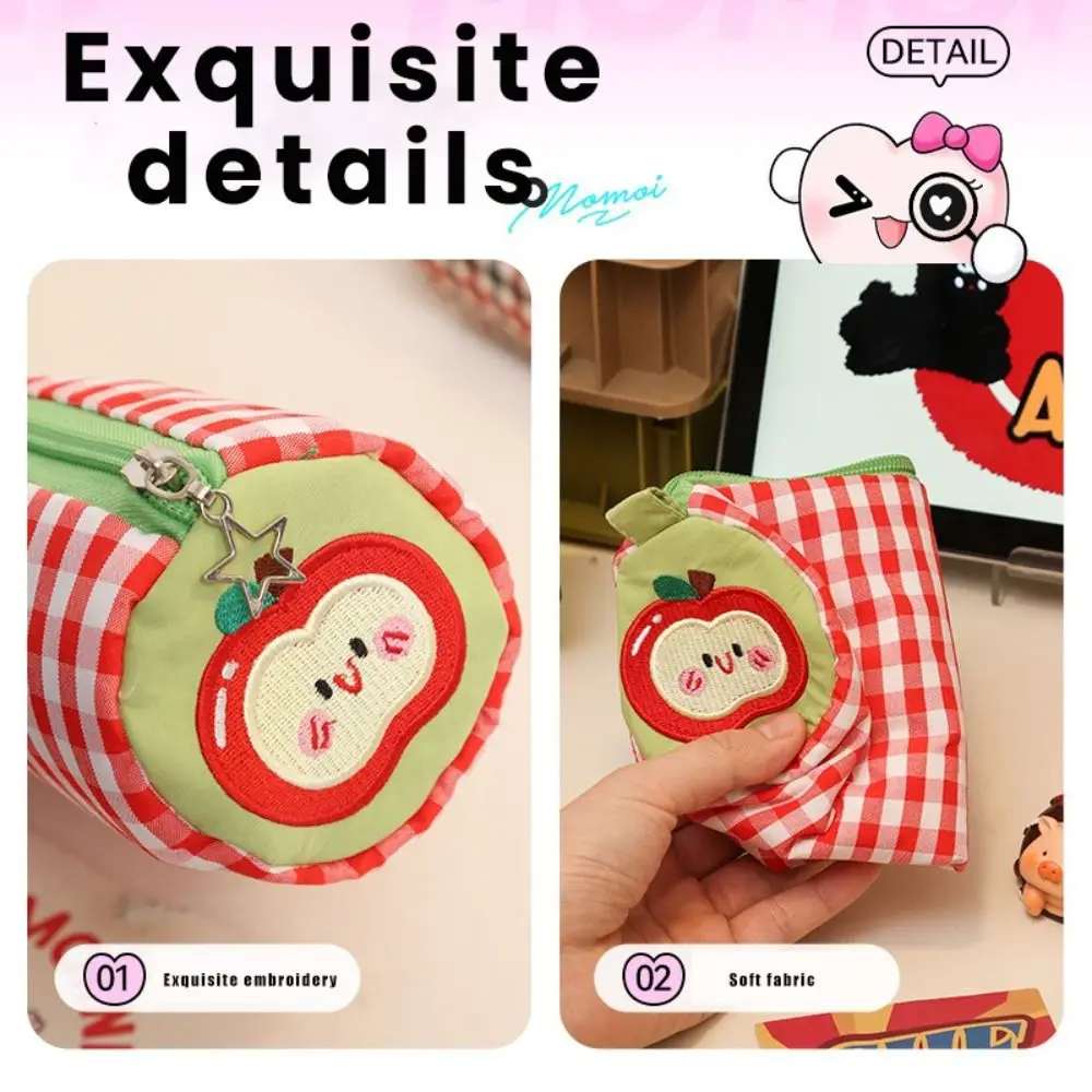 Multifunctional Cake Roll Pillow Shape Pen Bag Three-Layer Large Capacity Stationery Bag Pen Box Student Gift