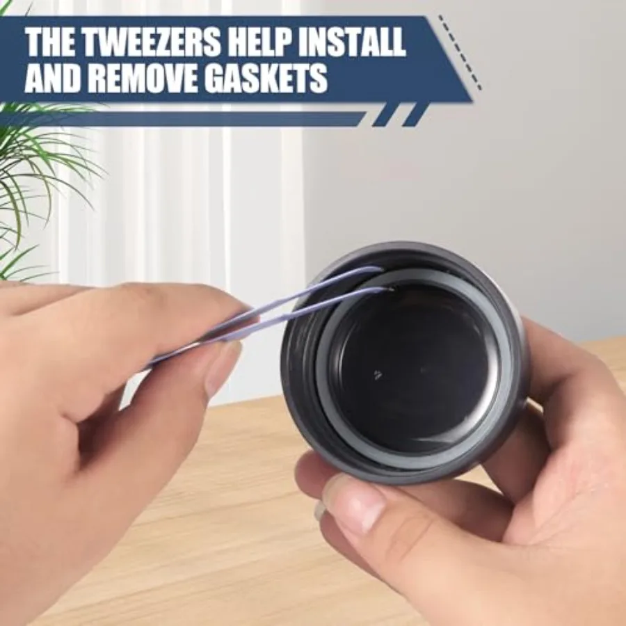 6 قطعة استبدال حشية السيليكون لزجاجات غطاء الوجه واسعة الفم 2 بوصة استبدال يا الدائري لغطاء 12 16 24 32 40 أونصة مع الملقط #5