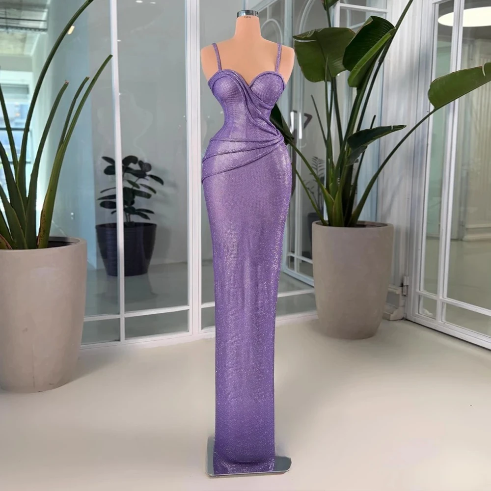 

2026 Luxury Sweetheart Spaghetti Strap Straight Corset Beaded Ruched Evening Dress Pleated Sleeveless Prom Party Gown Customiezd