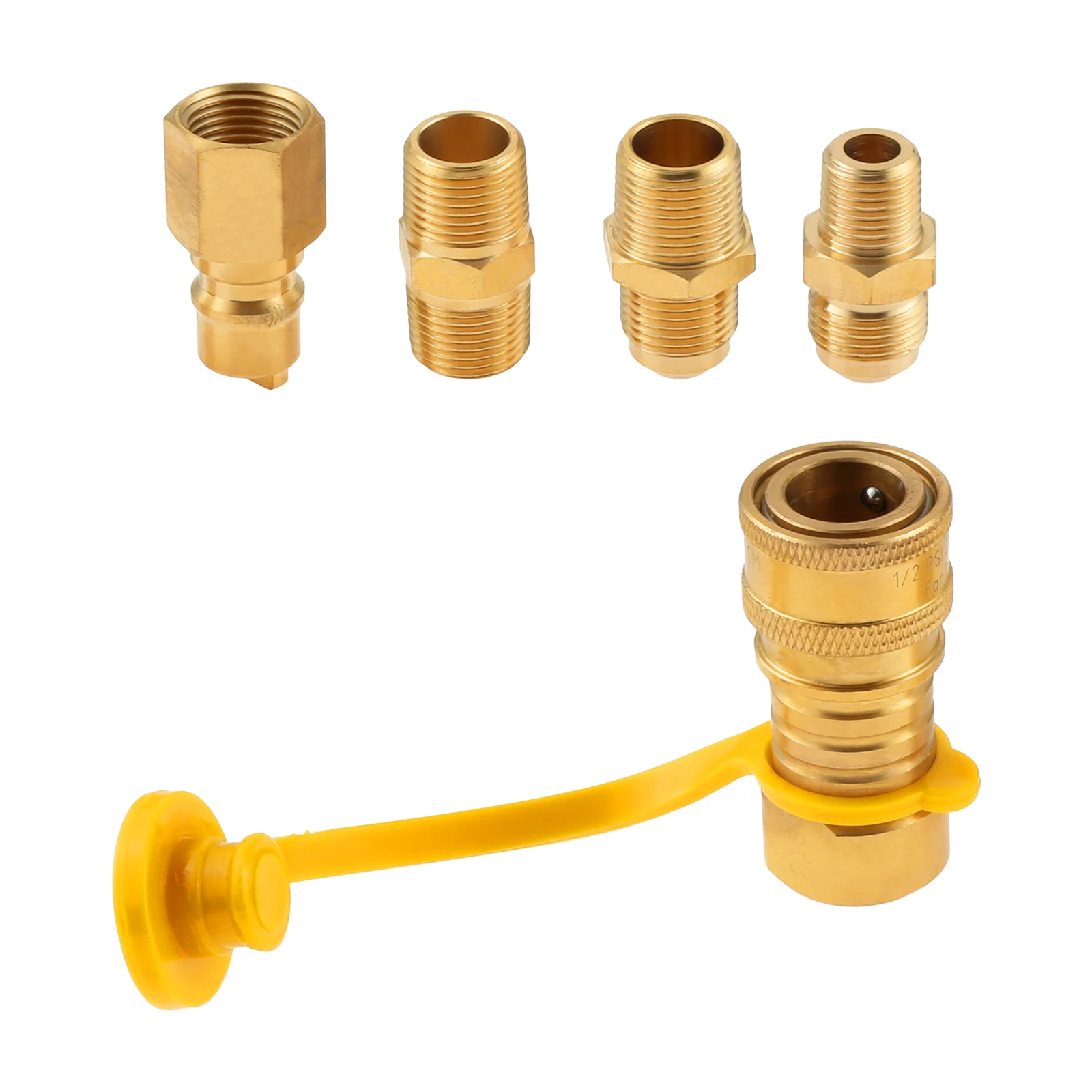 

Natural Gas Quick Connect Fittings,3/8" Male Flare To 3/8" Male NPT 1/4" Male Pipe Adapter Brass Natural Propane Grill Hose Plug