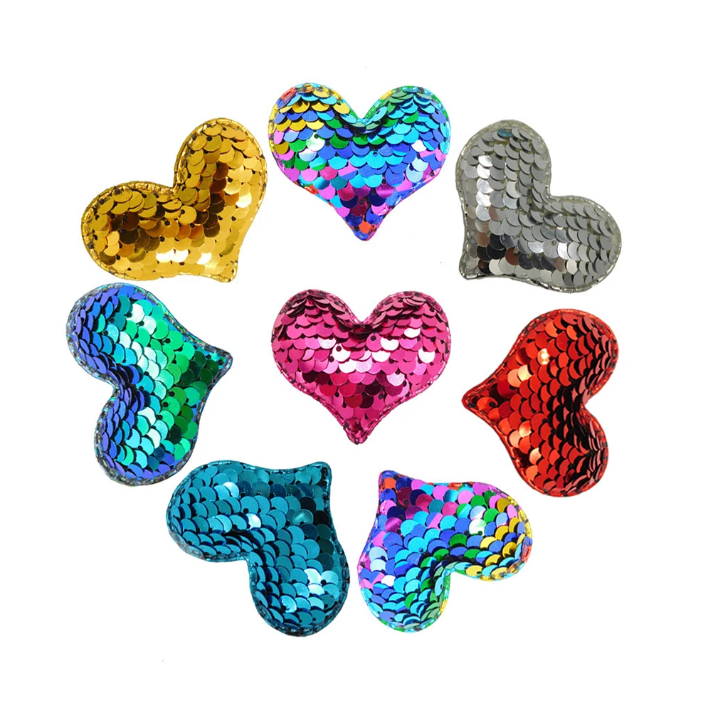 

14pcs Love Sequins Stickers Heart Shape Teaching Supplies Self Adhesive Embroidery Glitter Patches Diy Gift romantic Atmosphere