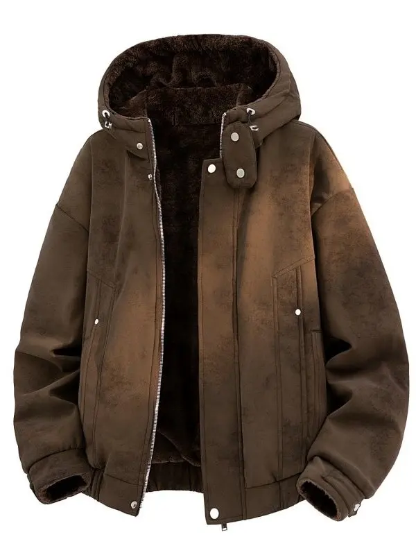 

Теплая повседневная хлопковая куртка-худи для мужчин, осенне-зимняя, уличный стиль, молодежная, приталенная...