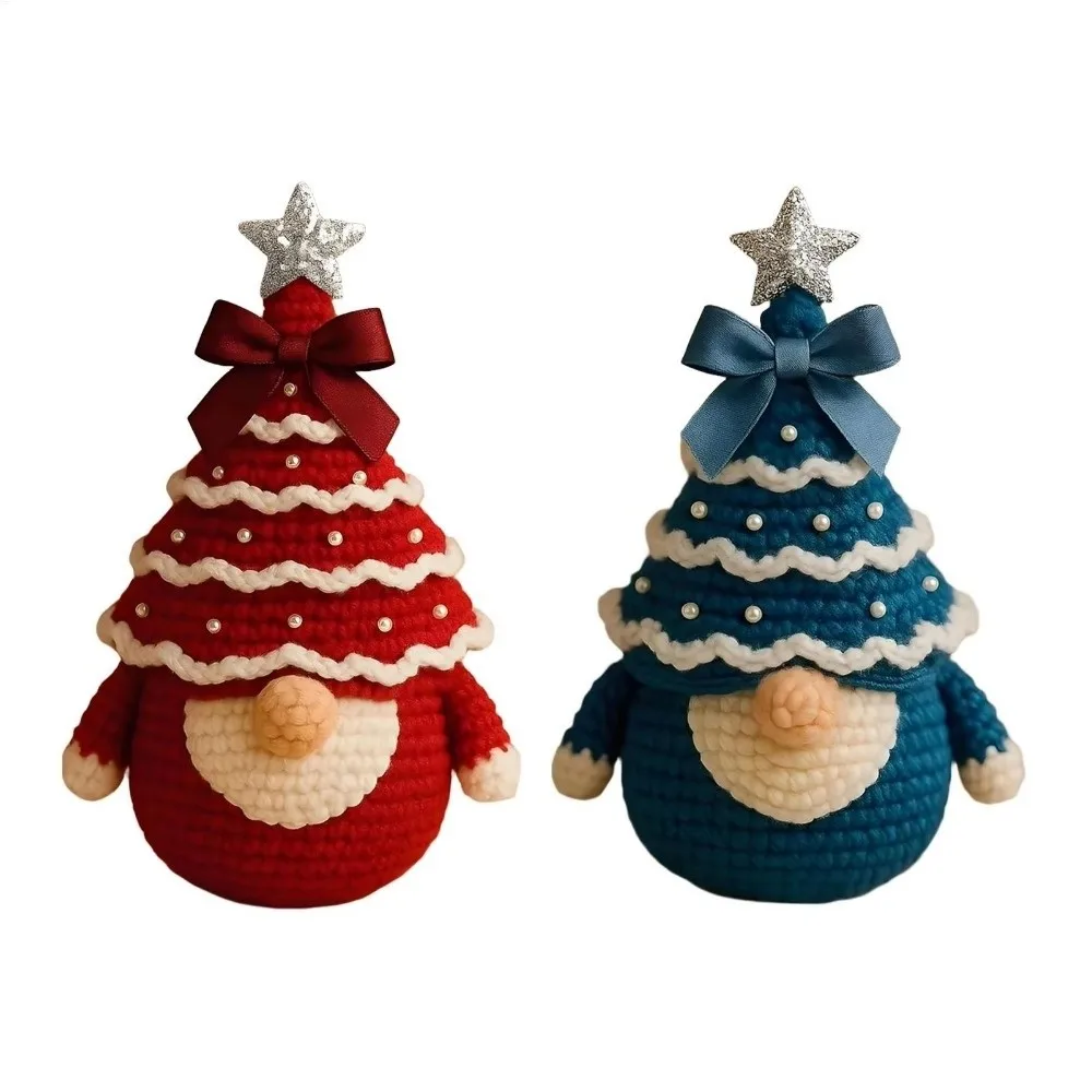 Cotton Yarns Crochet Christmas Tree Kit Step By Step Guide DIY Set Crochet Gnomes Making Set Handmade