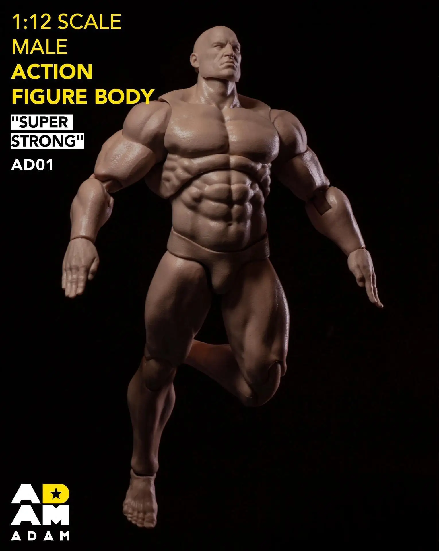 Muff Toys AD01 1/12 Scale European American Strong Muscle Flexible Joint Body 6.8'' Male Soldier Action Figure Model