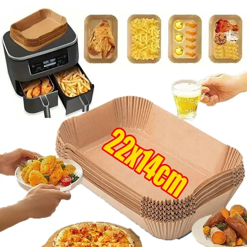 Disposable Air Fryer Paper Non-Stick Kitchen Baking Airfryer Mat Oilproof Micro-wave Barbecue Pad Baking Paper Liner Accessories