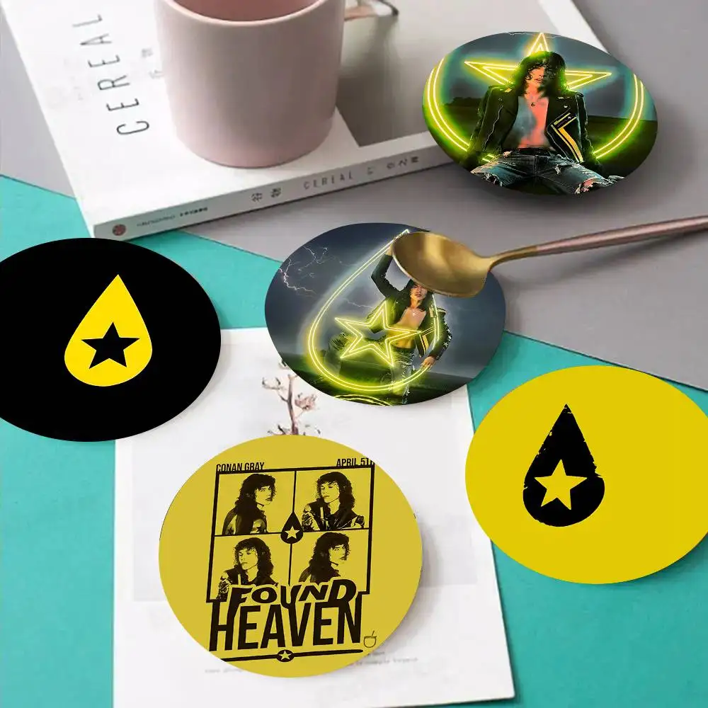 1pc Conans Grays Found Heaven Anime Wooden Coaster Colour Printing Cup Mat Home Desk Decoration Gifts