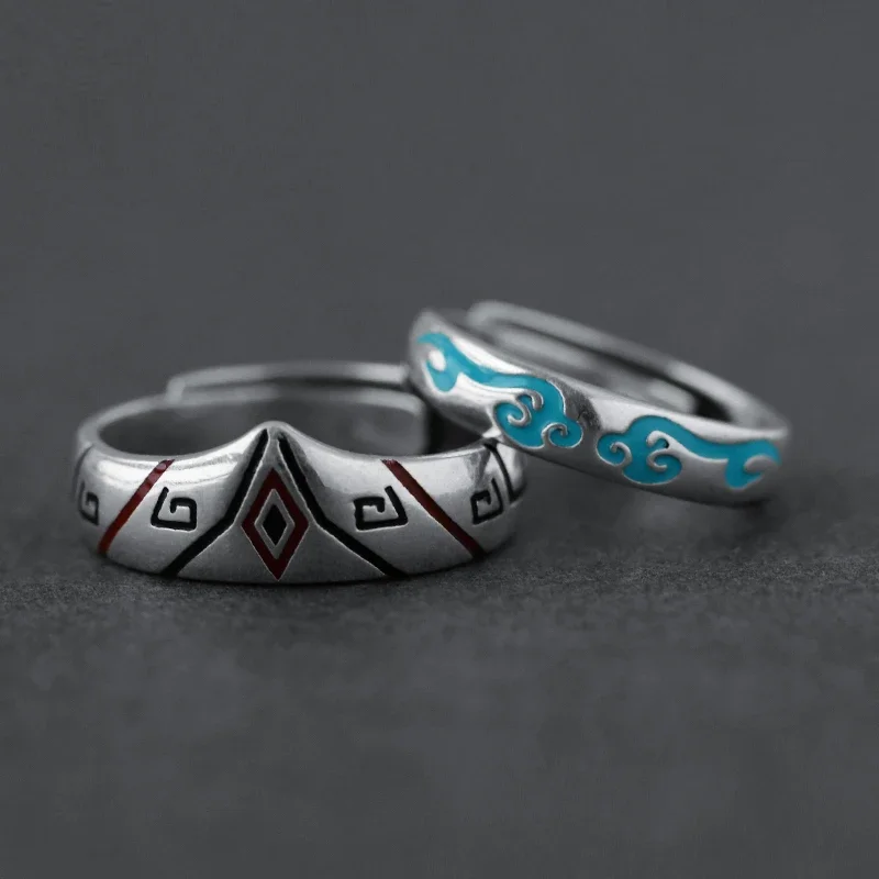 Anime Grandmaster of Demonic Cultivation Cosplay Fashion Couple Fans Gift Ring S925 Silver Jewelry Xmas Birthday 