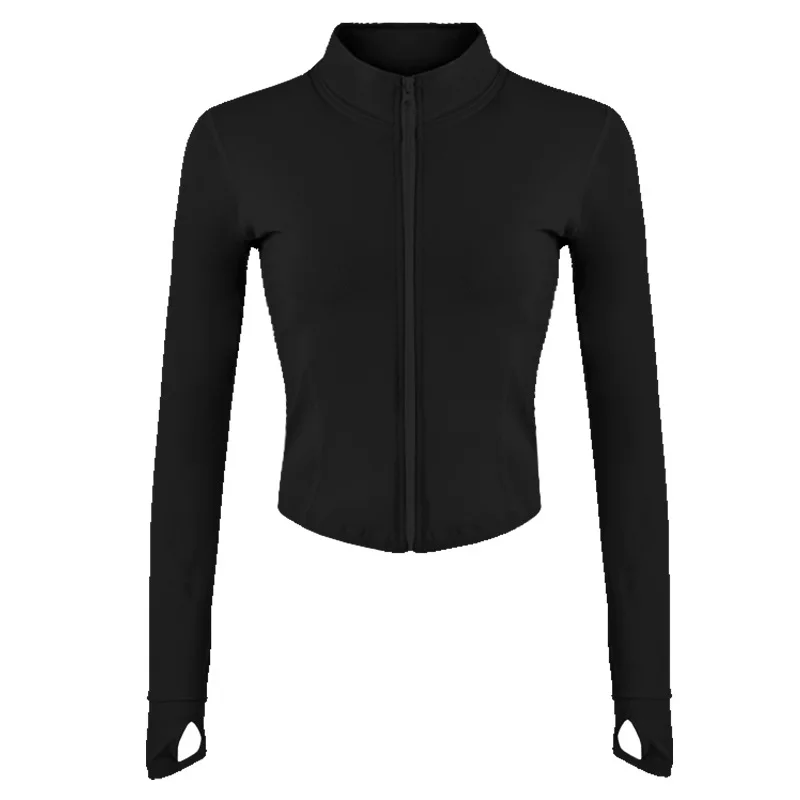 2024 New Yoga Coat Short Sports Jacket Women\'S Fitness Clothes Slimming Body Sculpting Zipper Yoga Jacket