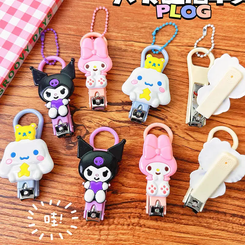 

Аниме Sanrio My Melody Hello Kitty, машинка для стрижки ногтей Kuromi Cinnamoroll, удобные милые кусачки для ногтей, инструменты для дизайна ногтей, подарки на день рождения