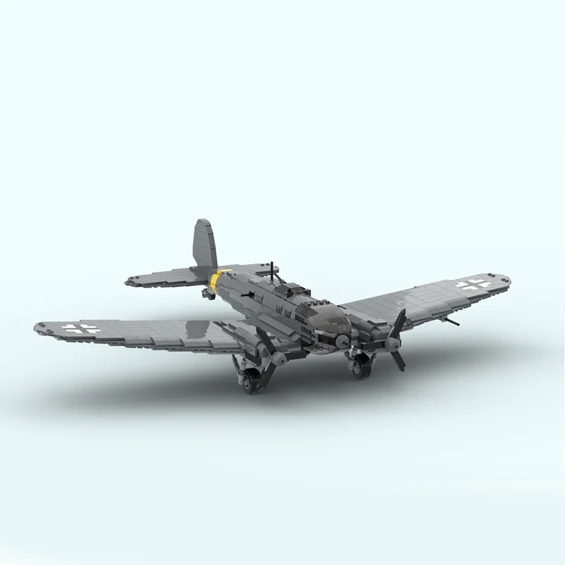 Moc building blocks H-16 twin-engine bomber 1:35 scale DIY assembly transport aircraft display model toy gift