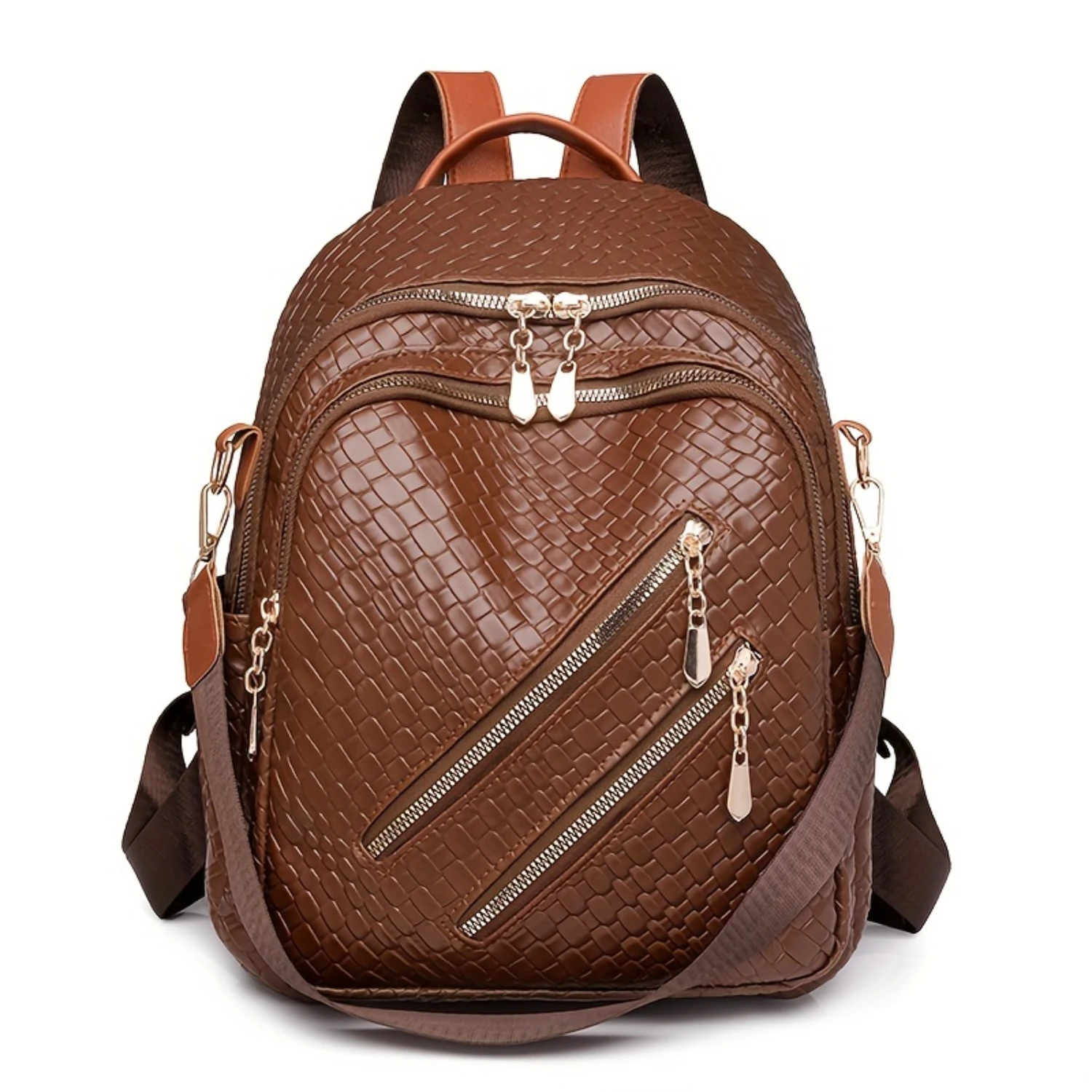 Chic Style Convertible Backpack, Faux Leather Travel Shoulder Bag, Solid Color Daypack - Ideal for Shopping & Vacation