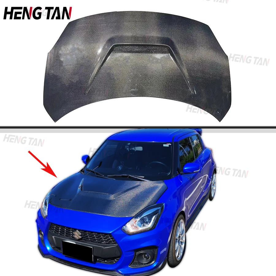 

For Suzuki Swift sport ZC33S Carbon Fiber Car Front Bumper Engine Cover Hood Bonnet Vent Parts Upgrade Body kit