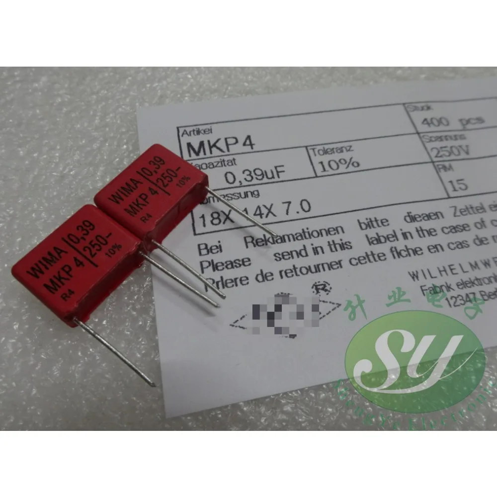 

10PCS MKP4 0.39uF/250V 390nf u39 394 Brand new 15mm film capacitor