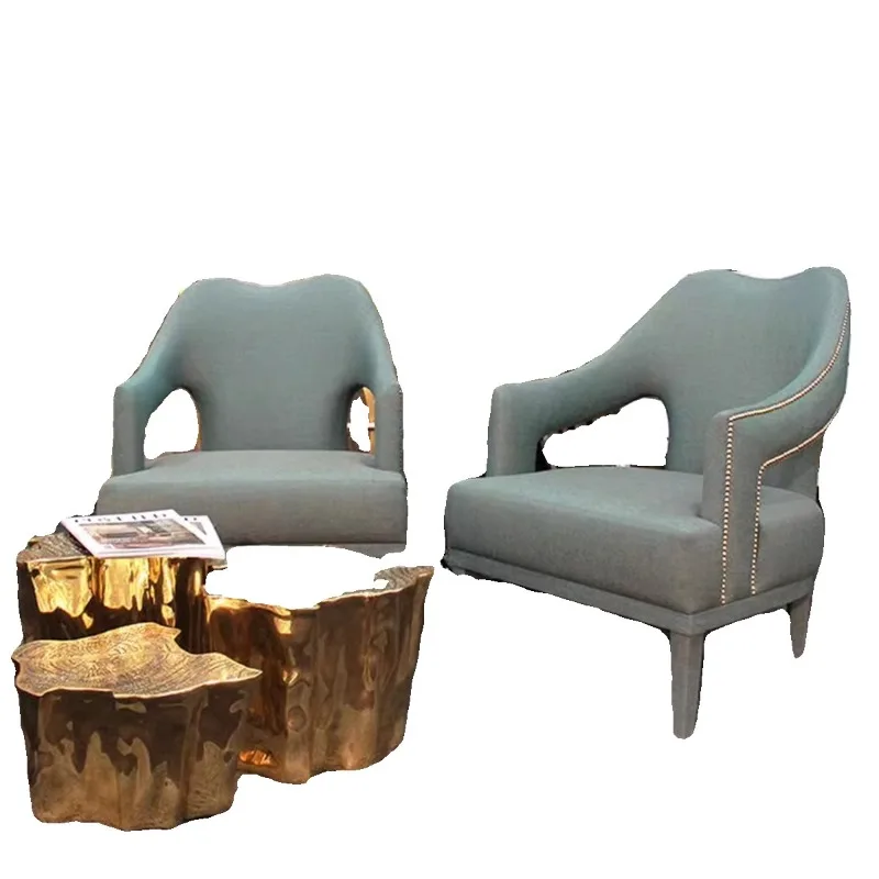 

Italian light luxury luxury high-end haute couture stainless steel stump edge few hotel villa club special shape