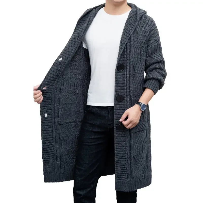 

2023 New Autumn and Winter New Loose Korean Style Large Size Fashion Warm Jacket Men'S Knitted Sweater Cardigan Jacket